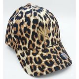Leopar Desenli NY New York Nakışlı Kumaş Unisex Spor Şapka (Leopar1)