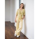 Leopar Desenli Önden Bağlamalı Beli Lastikli Crop Bluz Gömlek 42