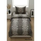 Leopar Desenli Pamuklu Lastikli Çarşaflı Tek Kişilik Nevresim Takımı (100x200 Cm)