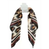 Leopar Desenli Saten Fular 50*50 Cm