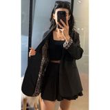 Leopar detay blazer ceket 62839920292