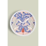 Leopar - Kaplan Modern Tasarım Duvar Saati - 35cm - Önü Camlı Beyaz Kasa - Sessiz Mekanizma, JH0751S35BKP