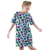 Leopar Kız Çocuk Oversize Elbise