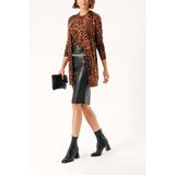 Leopar Kolsuz Askılı Leopar Desenli Triko Bluz 28862 - 001-Renkli - M