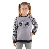 Leopar Peluş Kız Çocuk Sweatshirt