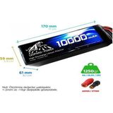 Leopard Power 10000 Mah 22.2V 6s 25C Uav & Multirotor Lityum Polimer Lipo Batarya Pil XT150 Plug - Beyaz