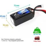 Leopard Power 1300 mAh 11.1V 3S 25C Lityum Polimer Lipo Batarya Pil T Plug - Siyah