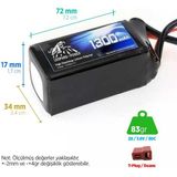 Leopard Power 1300 mAh 7.4V 2S 30C Lityum Polimer Lipo Batarya Pil T Plug