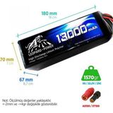 Leopard Power 13000 Mah 22.2V 6s 25C Uav &amp; Multirotor Lityum Polimer Lipo Batarya Pil XT150 Plug - Beyaz