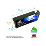 Leopard Power 1800 mAh 11.1V 3S 25C Lityum Polimer Lipo Batarya Pil T Plug