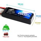 Leopard Power 2600 mAh 11.1V 3S 25C Lityum Polimer Lipo Batarya