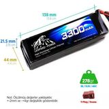 Leopard Power 3300 mAh 11.1V 3S 40C Lityum Polimer Lipo Batarya Pil T Plug - Siyah