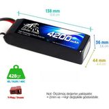 Leopard Power 4200 mAh 14.8V 4S 40C Lityum Polimer Lipo Batarya Pil T Plug - Siyah