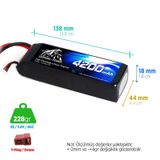 Leopard Power 4200 mAh 7.4V 2S 40C Lityum Polimer Lipo Batarya
