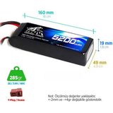 Leopard Power 5200 mAh 7.4V 2S 40C Lityum Polimer Lipo Batarya Pil T Plug - Siyah