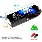 Leopard Power 8000 mAh 14.8V 4S 25C UAV/Multirotor/Drone Şarjlı Li-Po Lityum Polimer Lipo Batarya Pil
