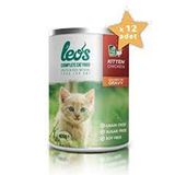 Leo's 12x400 gr Tavuk Parça Etli Soslu Yavru Kedi Konservesi