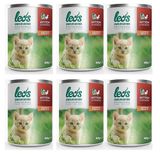Leo's 6x400 gr Tavuk Parça Etli Soslu Yavru Kedi Konservesi