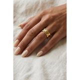 Leo'Stone Leostone Vintage Seri Dokulu Ayarlanabilir Kadın Çelik Yüzük