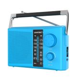 LEOTEC AM/FM Radyo, En İyi Alıcı, AC veya Pille Çalışan Taşınabilir Radyo, Büyük Hoparlörlü, Büyük Ayar Düğmesi, Şeffaf Kadran, Hediye, Yaşlı, Ev için Kulaklık Jakı (Mavi)