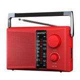 LEOTEC Taşınabilir AM FM Radyo En İyi Alıcı AC ve Pille Çalışan Büyük Hoparlör, Büyük Ayar Düğmesi, Şeffaf Kadran, Hediye için Kulaklık Jakı (Kırmızı)