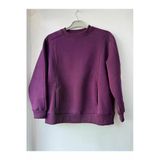 Leova Kadın Oversize Basic Sweatshirt – Mor –