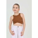LePold Kiz Çocuk Çapraz Modelli Kaşkorse Crop Bluz