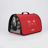 Lepus Fly Bag Kedi Desenli Taşıma Çantası Kırmızı 25X40x25 Cm