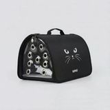 Lepus Fly Bag Kedi Desenli Taşıma Çantası Siyah 25X40x25 Cm