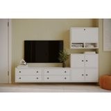 Leron 5 Kapak 4 Çekmeceli Yüksek Kapasiteli Tv Sehpası Açık Bölmeli Modern Organizer Kbr Tvt 1008