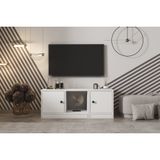 Leron Kapaklı Kitaplıklı Tv Ünitesi Beyaz 98 Cm Tvt 1016 Ç