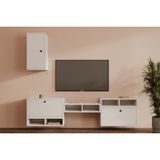 Leron Milano Şık Ve Modern 3 Kapaklı Duvara Monte Çok Amaçlı Tv Ünitesi Mst Tvt 1021