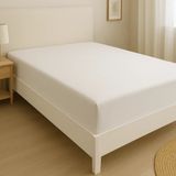 Leruum London Lastikli Beyaz Çarşaf %100 Pamuk Ranforce Kumaş Fitted Çarşaf 90 x 190+35 - 90 x 190 cm