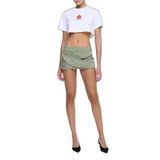 Les Benjamins Baskılı% 100 Pamuk Loose Fit Crop T Shirt Bayan T SHİRT LB25SSUNLFUTS