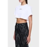 Les Benjamins Ön ve Arka Baskılı% 100 Pamuk Loose Fit Crop T Shirt Bayan T SHİRT LB25SSUNLFUTS