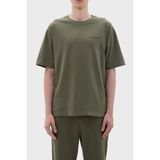 Les Benjamins Pamuklu Oversize Bisiklet Yaka T Shirt Erkek T Shirt B23FWCLAMUTS - Yeşil