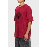 Les Benjamins Pamuklu Oversize Fit Bisiklet Yaka Logolu T Shirt Erkek T Shirt LB25FWTURMUOT - Kırmızı - 2XS