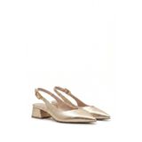 Les Chatelets Été en Ville Altın Slingback Topuklu Ayakkabı | Sivri Burun | 5 cm Alçak Topuk |