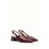 Les Chatelets Été en Ville Bordo Slingback Topuklu Ayakkabı | Sivri Burun | 5 cm Alçak Topuk | Bilekten Bağlamalı