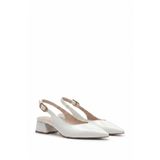 Les Chatelets Été en Ville Rugan Beyaz Slingback Topuklu Ayakkabı | Sivri Burun | 5 cm Alçak Topuk