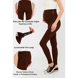 Lesa Wear Beli Ayarlanabilir, Yüksek Bel, Toparlayıcı, Sıkılaştırıcı Ve Esnek, Dar Paça Hamile Tayt Kahverengi