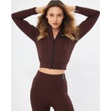 Lesa Wear Fitilli Içi Polarlı Yumuşacık Şardonlu Kaşkorse Crop Likralı Hırka