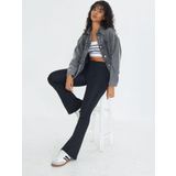 Lesa Wear Kadın Siyah Yüksek Bel Toparlayıcı Çift Cepli İspanyol Paça Tayt Bootcut