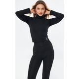Lesa Wear Soft Touch Balıkçı Yaka Bluz Siyah