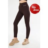 Lesa Wear Yüksek Bel Likralı Toparlayıcı Tayt kahve 2XL