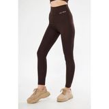 Lesa Wear Yüksek Bel Likralı Toparlayıcı Tayt kahve XL