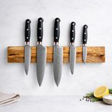 Lesawood Zeytin Ağacı Mıknatıslı Bıçak Askısı 45 Cm, Güçlü Neodim Mıknatıslı Duvar Tipi Bıçaklık, El Yapımı Ahşap Bıçak Tutucu, Renk: Doğal Ahşap