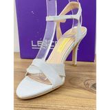 Lescarpe LES01 Renk Gri Önü Arkası Açık Bilekden Bağlamalı Kadın Topuklu Stiletto 37 Beden