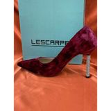 Lescarpe LES028 Bordo Kadife Özel Tasarım Topukta Kristal Taş Detay Kadın Ayakkabı Stiletto