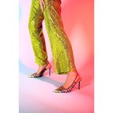Lescarpe LES07 Altın Multi Kadın Topuklu Ayakkabı Stiletto - Renkli